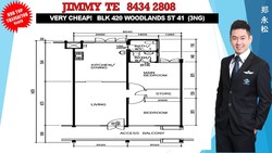 Blk 420 Woodlands Street 41 (Woodlands), HDB 3 Rooms #175129612